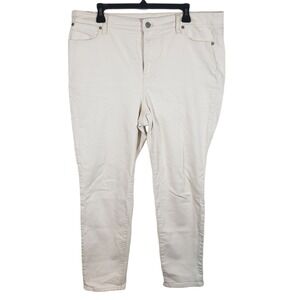 Talbots Flawless Slim Ankle Pants Size 16 White Cotton Blend Stretch